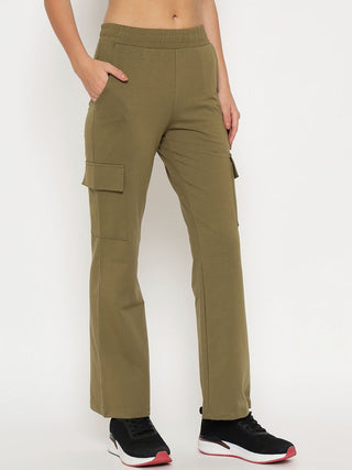 mSECRET Straight Olive Green Cargo Track Bottoms