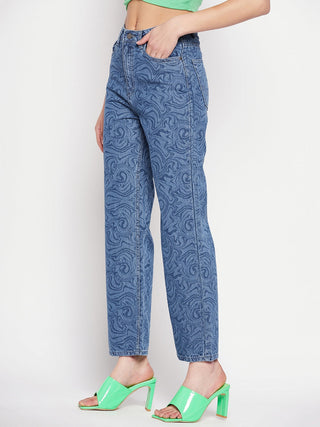 Madame Blue Printed Denim