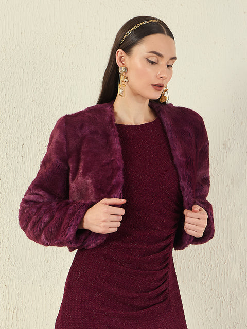 Madame Open Front Full Sleeve Fur Shrug