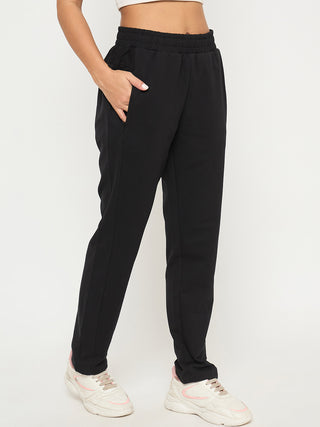 mSECRET Stitch Detailing Elasticated Waist Black Track Bottoms