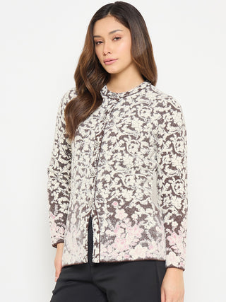 Madame Animal Print Brown Cardigan
