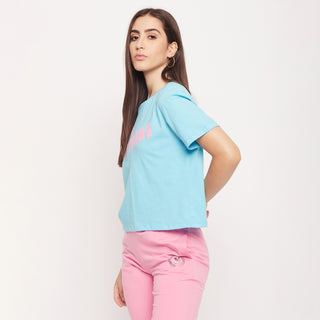 Madame Aqua Regular Typography Top