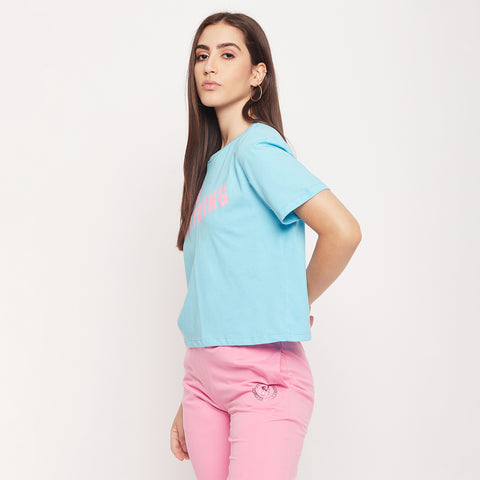 Madame Aqua Regular Typography Top