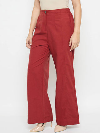 Madame Rosewood Red Wide Leg Trousers
