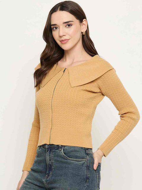 Madame Wide Collar Mustard Yellow Sweater
