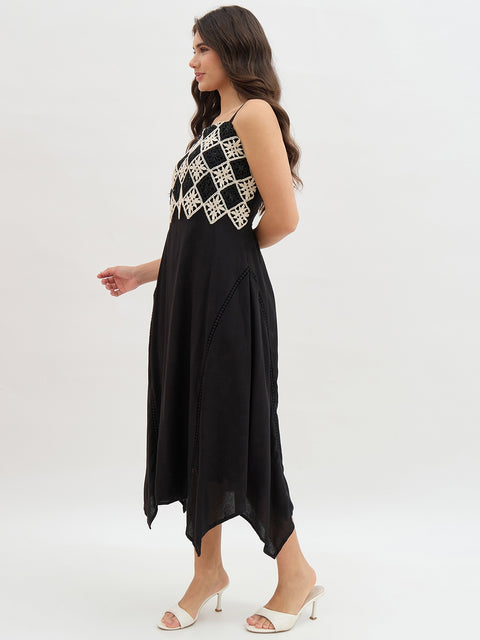 Madame Rayon Blend Crochet Overlay Dress