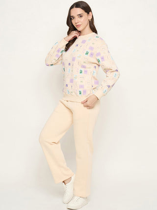 mSECRET Geometric Print Off White Nightsuit