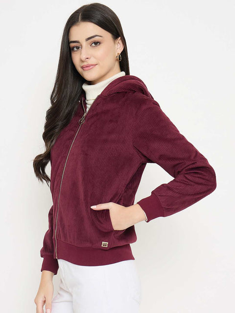 Madame Hooded Plum Sweatshirt