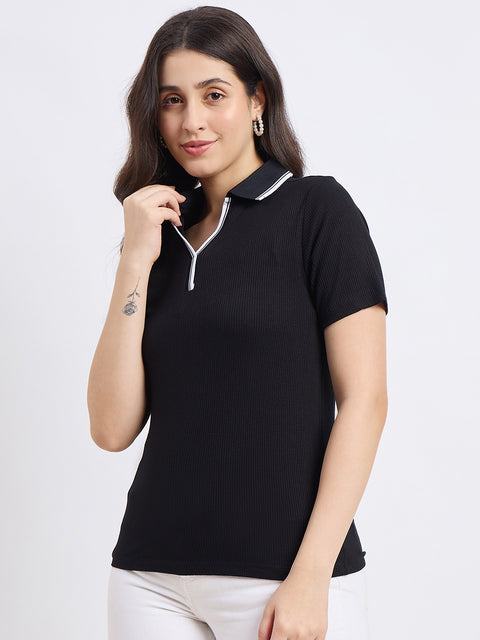 Madame Black Rayon Blend T-shirt