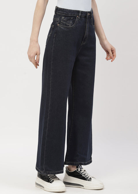 Madame High Rise Carbon Blue Wide Leg Jeans