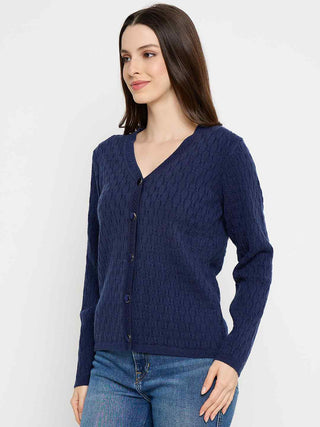 Madame Cable Knit Navy Blue Cardigan