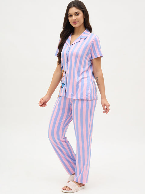 mSECRET Pink Printed Night Suit