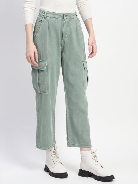 Madame Relax Fit Green Cargo Pants