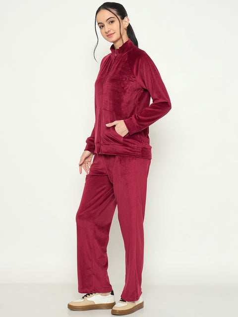 mSECRET Maroon Mock Neck Night Suit