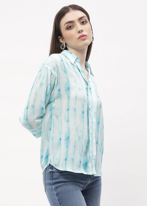 Madame Tie-Dye Aqua Blue Regular Top
