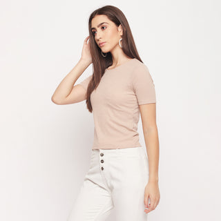 Madame Keyhole Detailed Beige Top