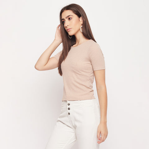 Madame Keyhole Detailed Beige Top