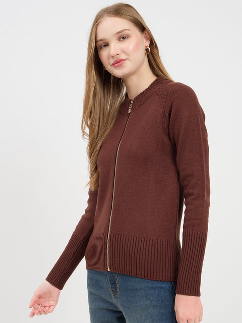 Madame Chocolate Brown Crew Neck Sweater