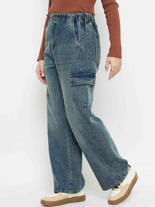 Madame Mid Blue Cargo Jeans
