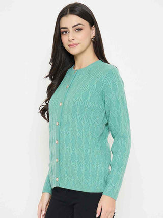 Madame Cable Knit Sea Green Cardigan