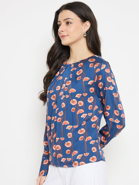 Madame Printed Rayon Gather Top