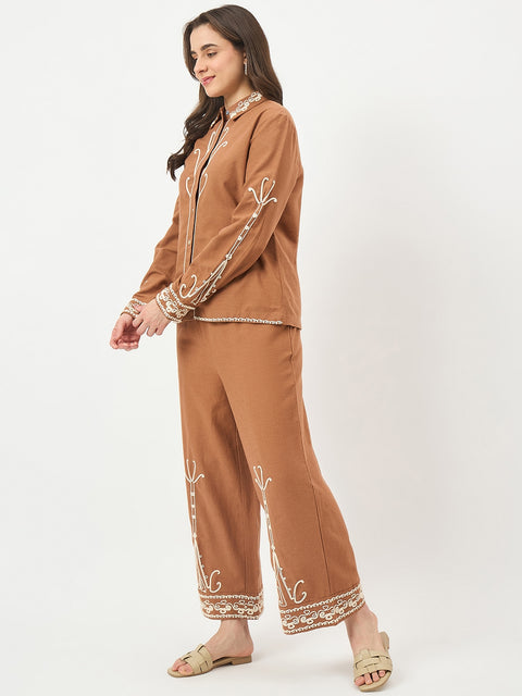 Madame Brown Embroidered Co-ord Set