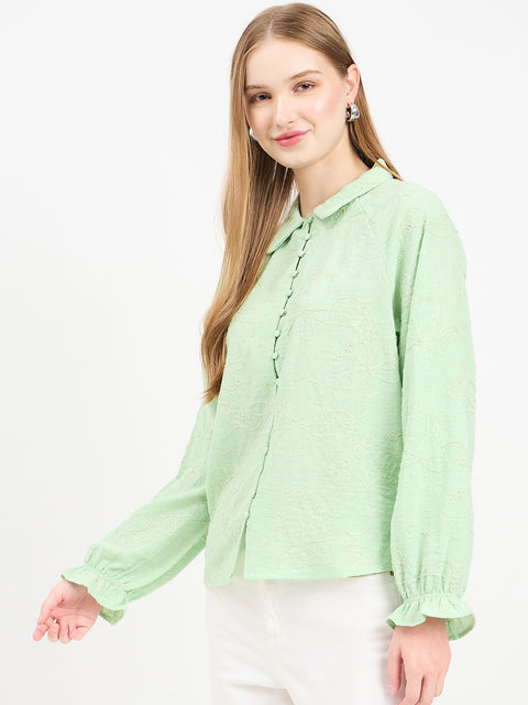 Madame Solid Mint Green Shirt