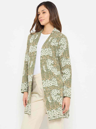 Madame Printed Green Shrug