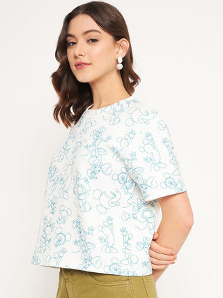 Madame White Disney Print Top