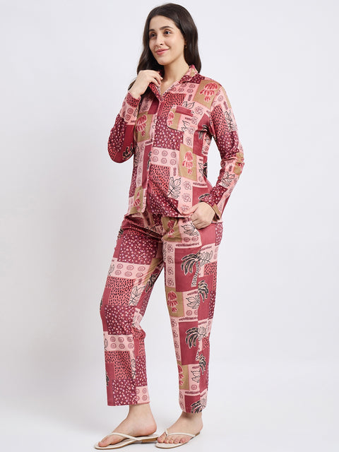 mSECRET Blush Printed Nightsuit