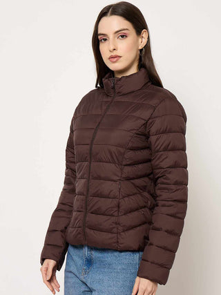Madame Quilted Brown Puffer Jacket