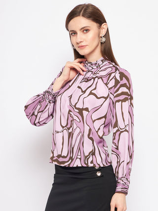 Madame Printed Floral Motif Mauveâ Top