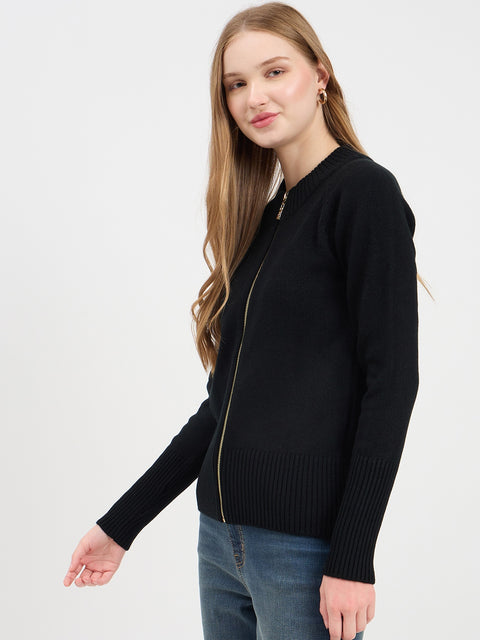 Madame Crew Neck Black Knit Sweater