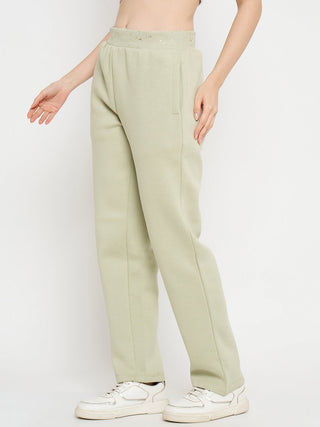 Madame Abstract Print Mint Green Tapered Track Bottoms