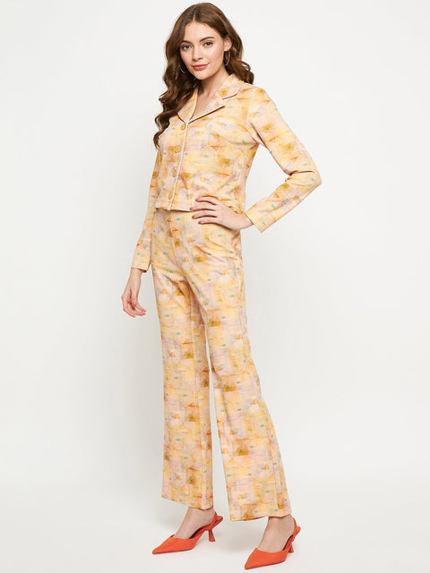 Madame Peach Abstract Print Co-Ord Set