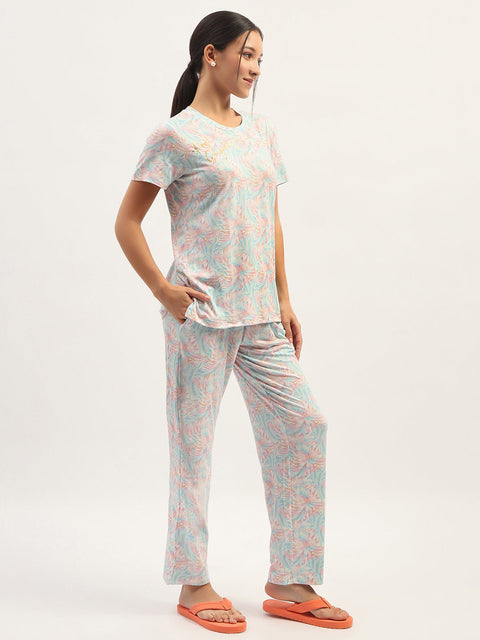 mSECRET Printed Mint Nightsuit Set