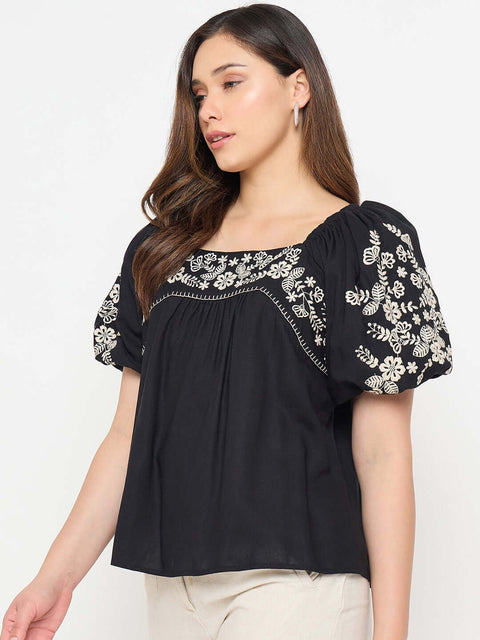 Madame Rayon Blend Black Top