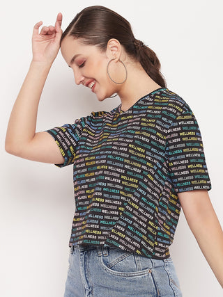 Madame Regular Fit Round Neck Printed T-shirt