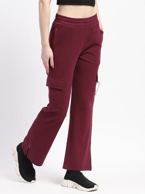 mSECRET Purple Wide-Leg Cotton Track Bottom