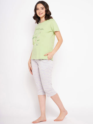 mSECRET Lime Typography Nightsuit