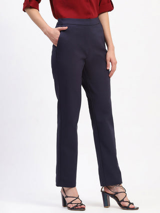 Madame Straight Fit Navy Trousers