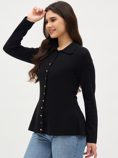 Madame Black Viscose Blend Sweater