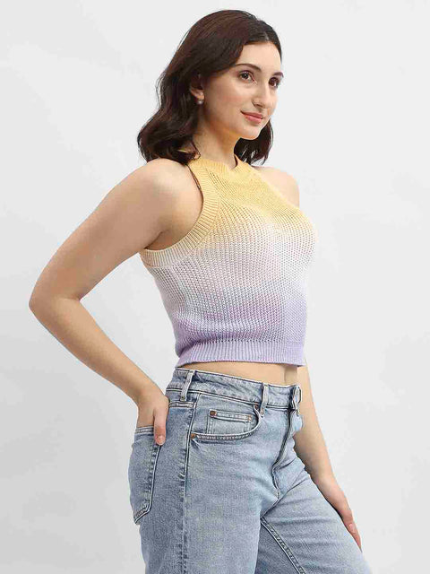 Madame Ombre Effect Lilac Halter Neck Top
