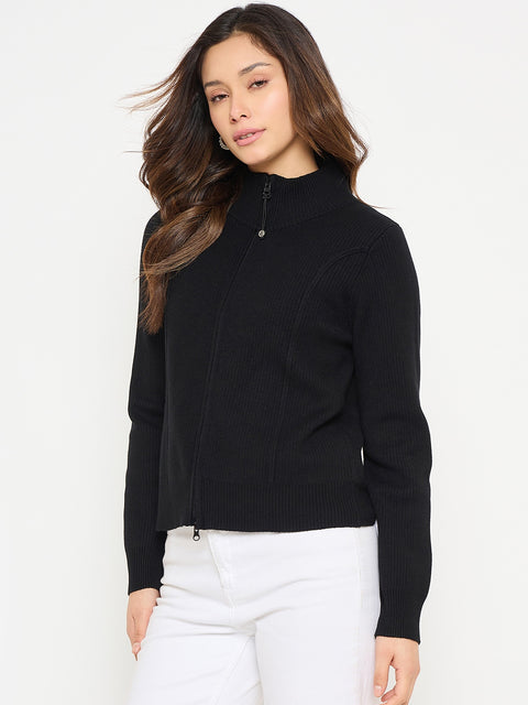 Madame Mock Neck Black Sweater