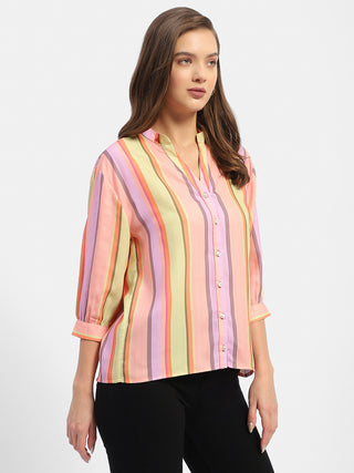 Madame Striped Orange Regular Top