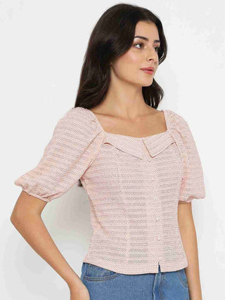Madame Tie Detail Off Shoulder Hot Pink Top