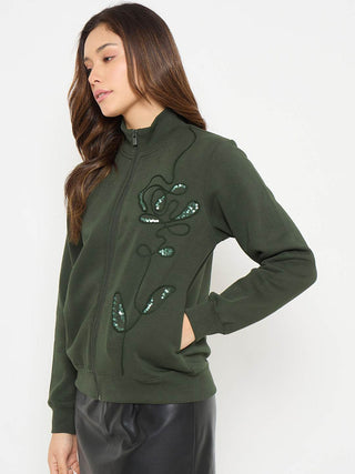 Madame Mock Neck Embellished Sweatshirt