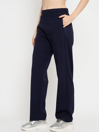 mSECRET Cotton Blend Navy Blue Straight Track Bottoms