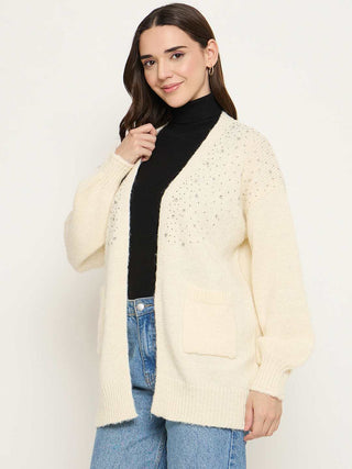 Madame Beige Front Pocket Shrug