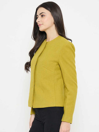 Madame Round Neck Green Short Coat